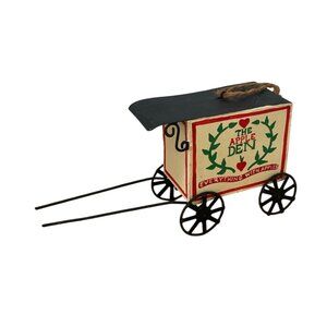 Vintage Amish Covered Wagon Christmas Ornament Hand-Painted The Apple Den